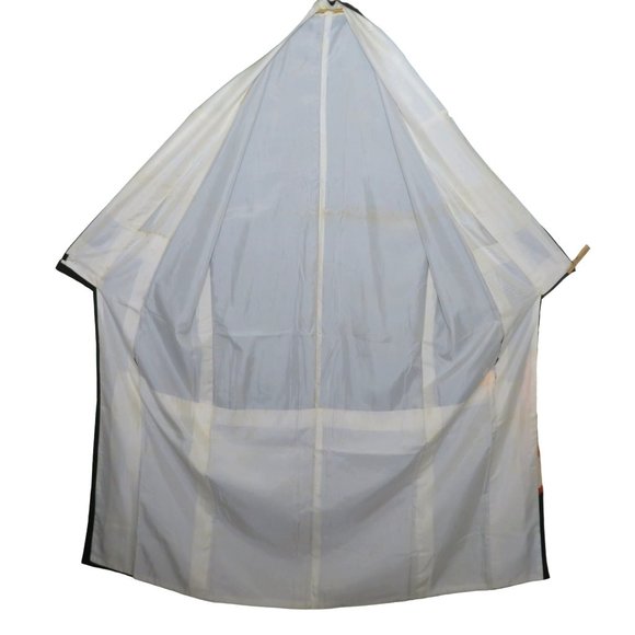 Japanese Kimono Silk Houmongi Vintage Black Multi Floral Copper Metallic 62 inch - Picture 11 of 16